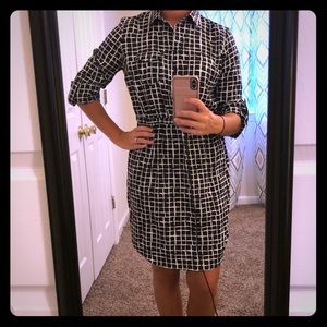 Black and White Checkered Loft Dress